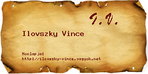 Ilovszky Vince névjegykártya