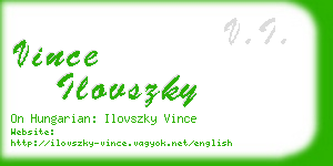 vince ilovszky business card